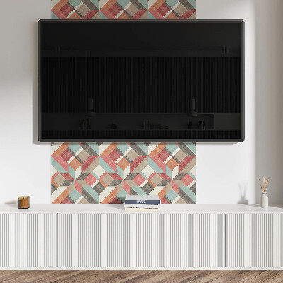 Carreaux de vinyle auto-adhésifs Géométrie dynamique aux couleurs vives