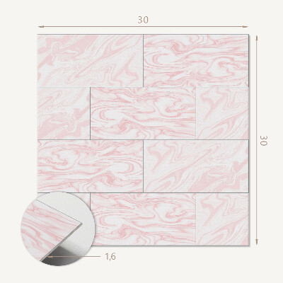 Carreaux de vinyle auto-adhésifs Des vagues élégantes dans un motif marbré