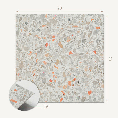 Carreaux de vinyle auto-adhésifs Motif avec détails en pierre