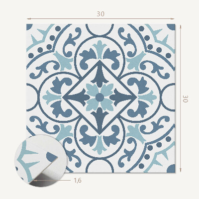 Carreaux de vinyle auto-adhésifs Ornements végétaux avec un accent floral