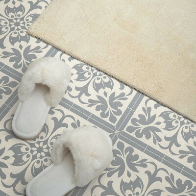 Carreaux pvc Motif floral sur carrelage