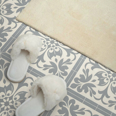 Carreaux pvc Motif floral sur carrelage
