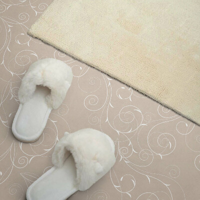 Carreaux pvc Fines spirales avec un motif de feuille