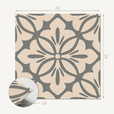 Carreaux de vinyle auto-adhésifs Motif floral aux détails complexes