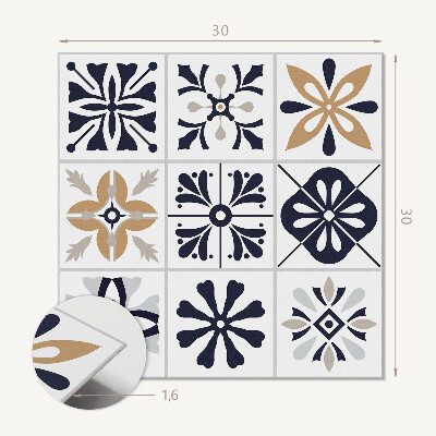 Carreaux de vinyle auto-adhésifs Motifs élégants sous forme de carreaux