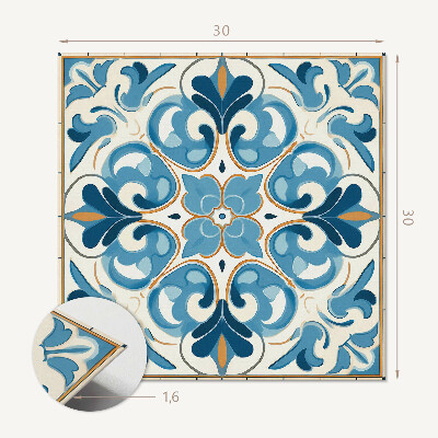Carreaux de vinyle auto-adhésifs Motifs végétaux symétriques