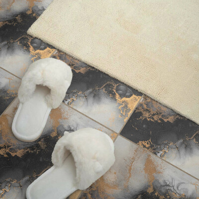 Carreaux de vinyle auto-adhésifs Un motif avec des taches colorées dans un style abstrait