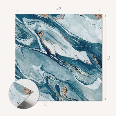 Carreaux de vinyle auto-adhésifs Ondes dynamiques dans un style abstrait