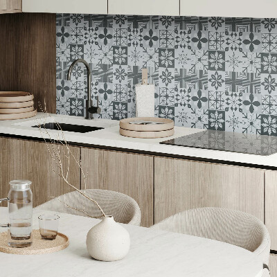 Carreaux de vinyle auto-adhésifs Formes de mosaïque dans un style géométrique