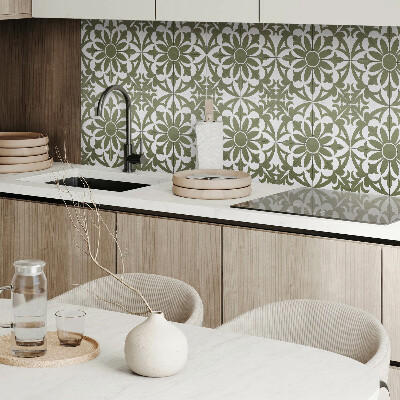 Carreaux de vinyle auto-adhésifs Motif floral avec des feuilles