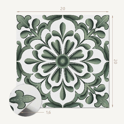 Carreaux de vinyle auto-adhésifs Motif floral dans la bordure