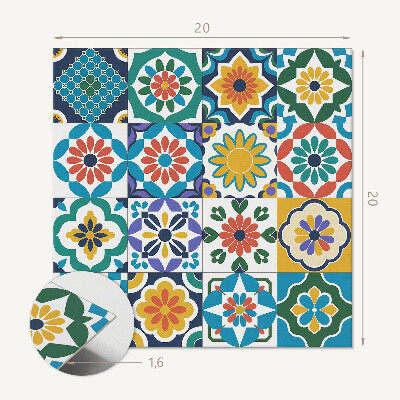 Carreaux pvc Géométrie et fleuristerie en harmonie