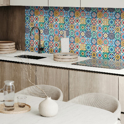 Carreaux de vinyle auto-adhésifs La géométrie des mosaïques dans une composition harmonisée