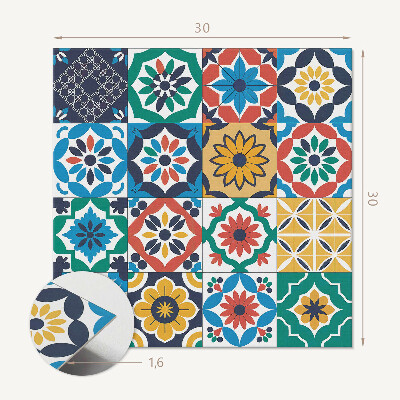 Carreaux de vinyle auto-adhésifs La géométrie des mosaïques dans une composition harmonisée