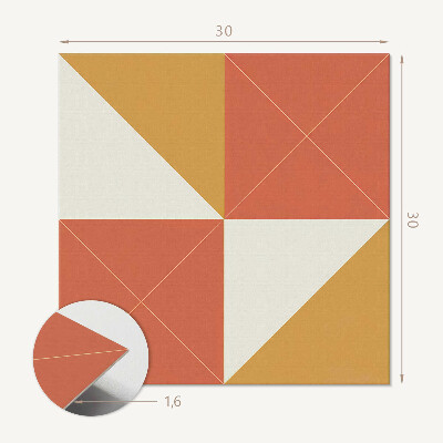 Carreaux vinyle Géométrie aux tons chauds