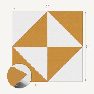 Carreaux de vinyle auto-adhésifs Triangles carrés de style géométrique