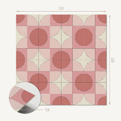 Carreaux vinyle Fleurs en cercles