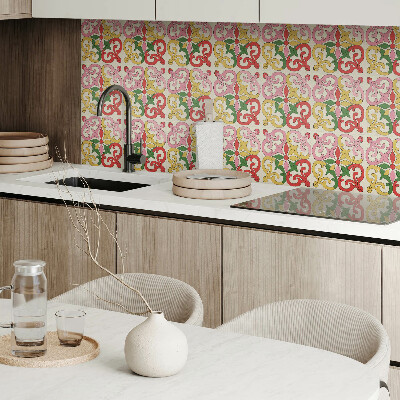 Carreaux de vinyle auto-adhésifs Motif floral ornemental