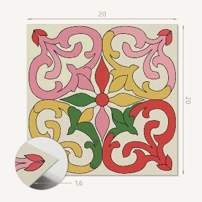 Carreaux de vinyle auto-adhésifs Motif floral ornemental