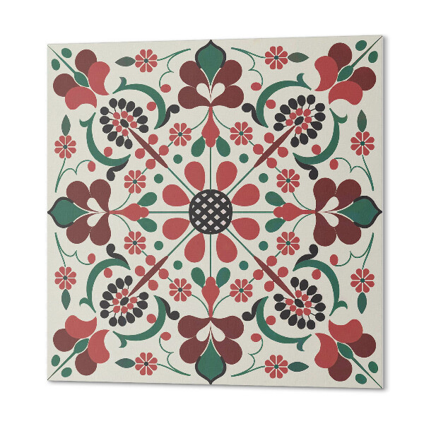 Carreaux de vinyle auto-adhésifs Motif floral symétrique dans un motif délicat