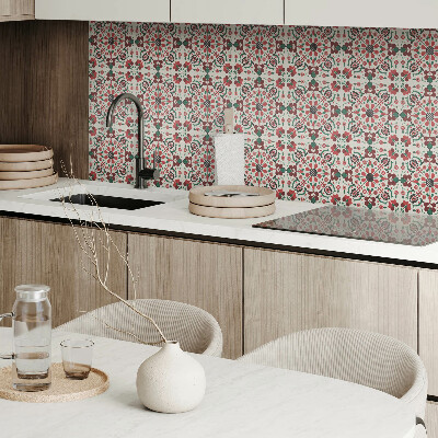 Carreaux de vinyle auto-adhésifs Motif floral symétrique dans un motif délicat