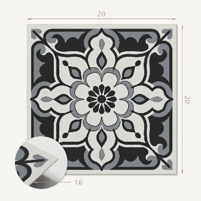 Carreaux vinyle Motif floral avec détails décoratifs