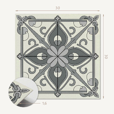 Carreaux de vinyle auto-adhésifs Motif floral symétrique