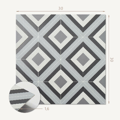 Carreaux de vinyle auto-adhésifs Motif losange de style géométrique