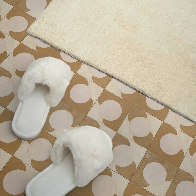 Carreaux de vinyle auto-adhésifs Un motif de cercles et d'arcs dans un style géométrique