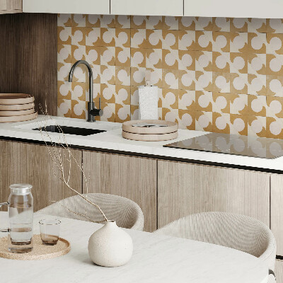 Carreaux de vinyle auto-adhésifs Un motif de cercles et d'arcs dans un style géométrique