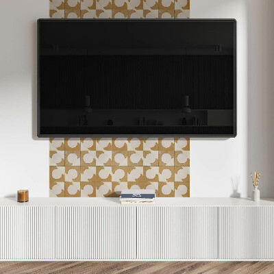 Carreaux de vinyle auto-adhésifs Un motif de cercles et d'arcs dans un style géométrique