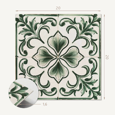 Carreaux vinyle Feuilles avec des cœurs en harmonie