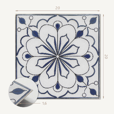 Carreaux vinyle Motif en céramique avec des fleurs