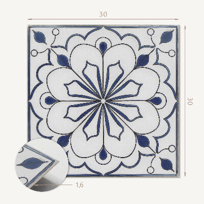 Carreaux vinyle Motif en céramique avec des fleurs