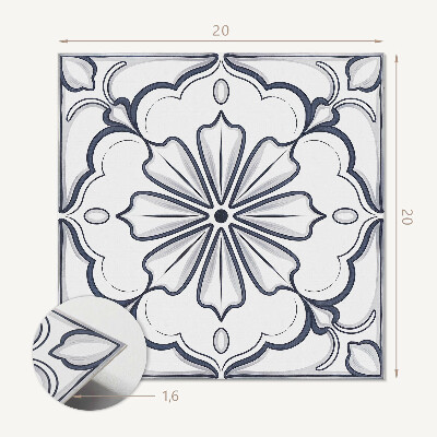 Carreaux de vinyle auto-adhésifs Motif floral sur le carrelage