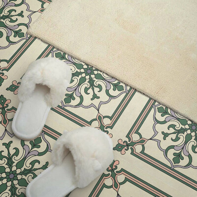 Carreaux de vinyle auto-adhésifs Ornements à motifs floraux