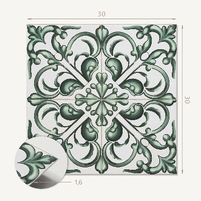 Carreaux pvc Motifs végétaux symétriques en perspective