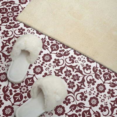 Carreaux de vinyle auto-adhésifs Motif floral avec des accents ornementaux