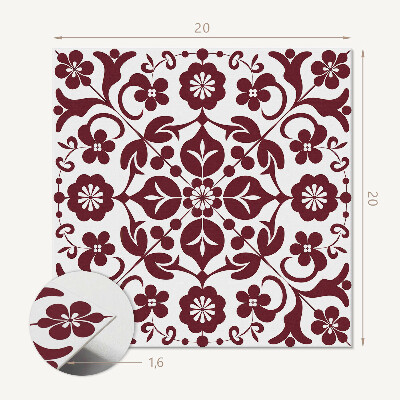 Carreaux de vinyle auto-adhésifs Motif floral avec des accents ornementaux