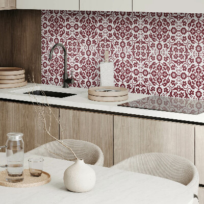 Carreaux de vinyle auto-adhésifs Motif floral avec des accents ornementaux