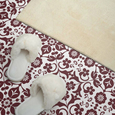 Carreaux de vinyle auto-adhésifs Motif floral avec des accents ornementaux