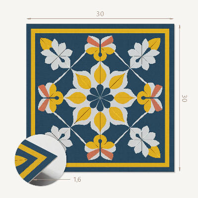 Carreaux vinyle Motif floral symétrique