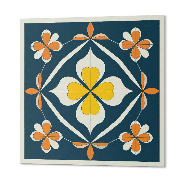 Carreaux pvc Motif floral symétrique dans un style élégant