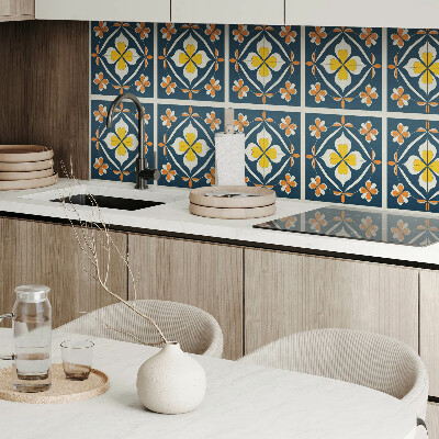 Carreaux pvc Motif floral symétrique dans un style élégant