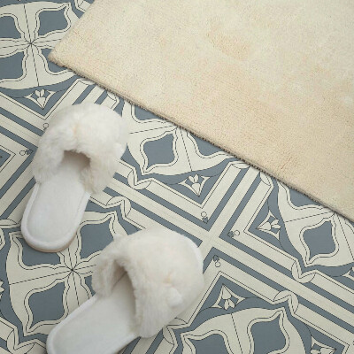 Carreaux de vinyle auto-adhésifs Motif floral sur carrelage