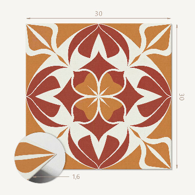 Carreaux de vinyle auto-adhésifs Compositions végétales symétriques