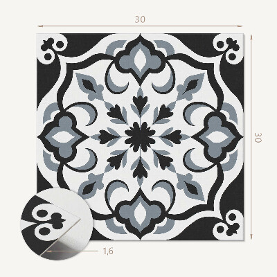 Carreaux de vinyle auto-adhésifs Motif floral ornemental