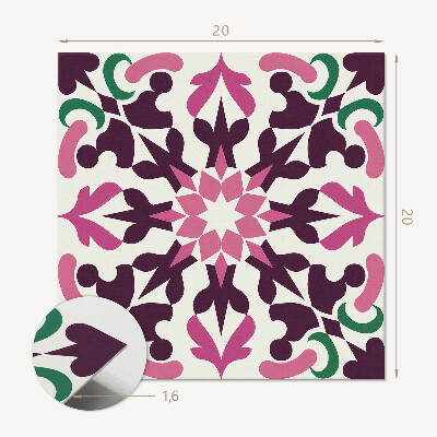 Carreaux vinyle Motif végétal en symétrie harmonieuse