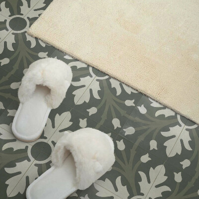 Carreaux de vinyle auto-adhésifs Motif floral sur céramique