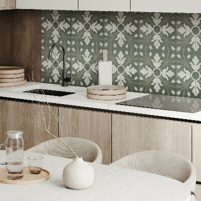 Carreaux de vinyle auto-adhésifs Motif floral sur céramique